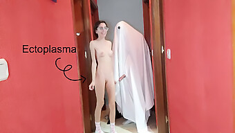 College Coed Enjoys Oral Pleasure From A Ghost