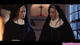 Lesbian Nuns In Lingerie Indulge In Oral And Pussy Play