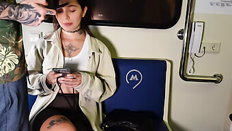 Public Suck And Fuck In A Train Car With A Gorgeous Babe