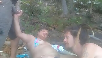 Paty Bumbum'S Nude Beach Adventure With A Sexy Couple