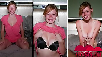 Teen Mia Collins Tager På Sig En Stor Pik I Denne Bagfra Kneppe- Og Blowjob-Scene