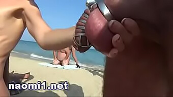 Cumshot Group Sex On A French Beach