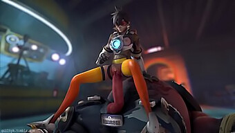 Prazer Culpado: Tracer E Roadhog Em Vídeo De Sexo Animado