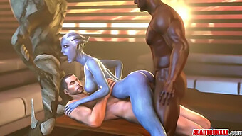 Liara T'Soni หน้าอกใหญ่ได้รับการเย็ดหน้าอกอย่างหนักในวิดีโอโป๊อนิเมชั่น