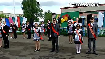 18+ Teen Upskirts: Russian School Dance